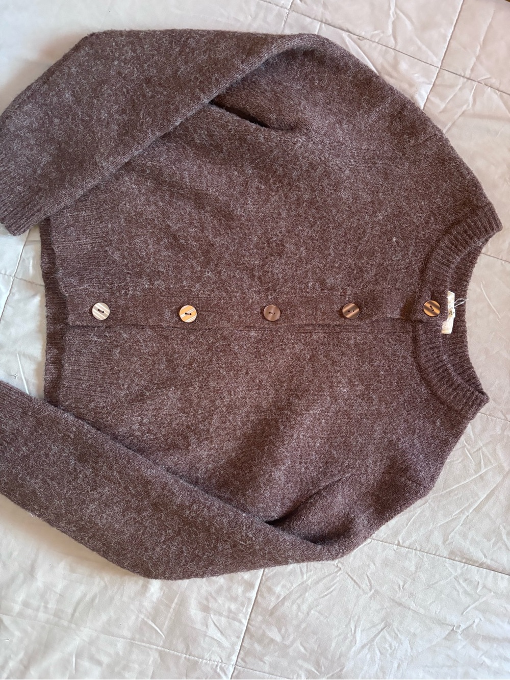 Cozy Brown Button-Front Women's Sweater